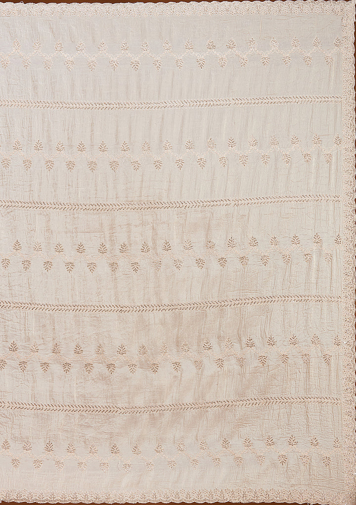 Beige Stonework (Gold) Tissue Saree