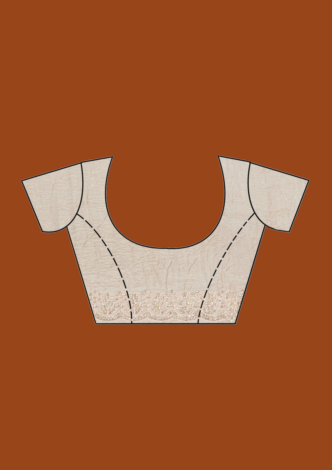 Beige Stonework (Gold) Tissue Saree