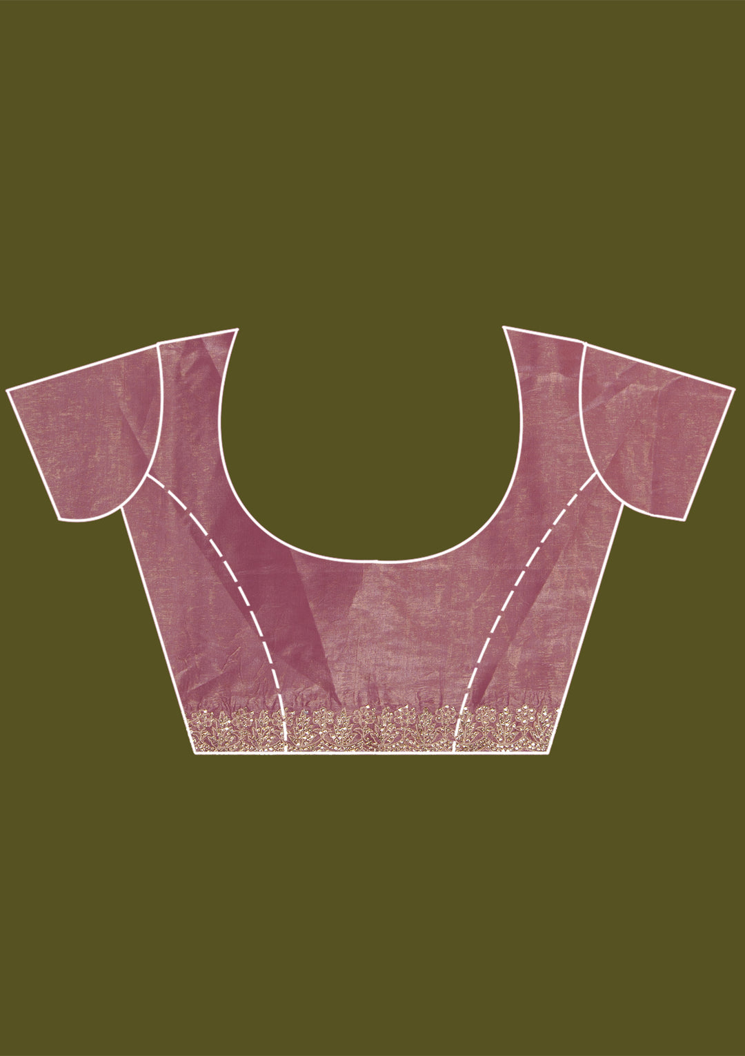 Pink Tissue Gold Stonework Saree With Matching Blouse Piece