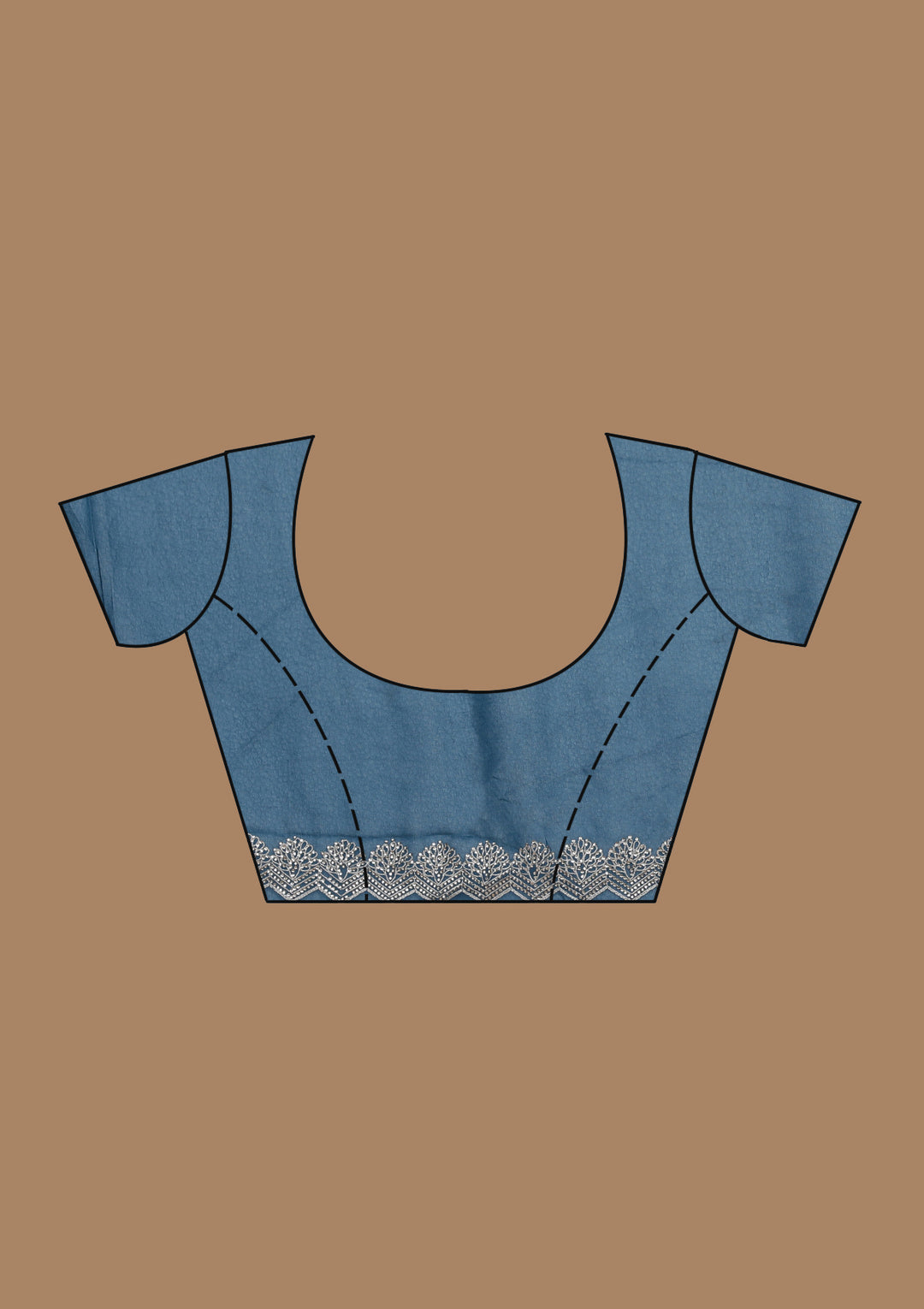 Peacock Blue Zariwork (Silver) Georgette Saree