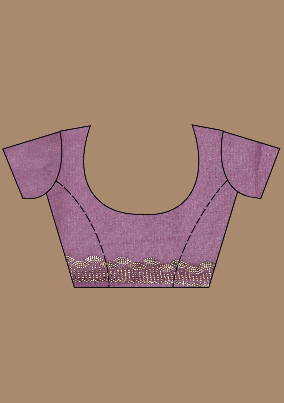 Dark Lavender Tissue Floral Badla Saree With Matching Blouse Piece