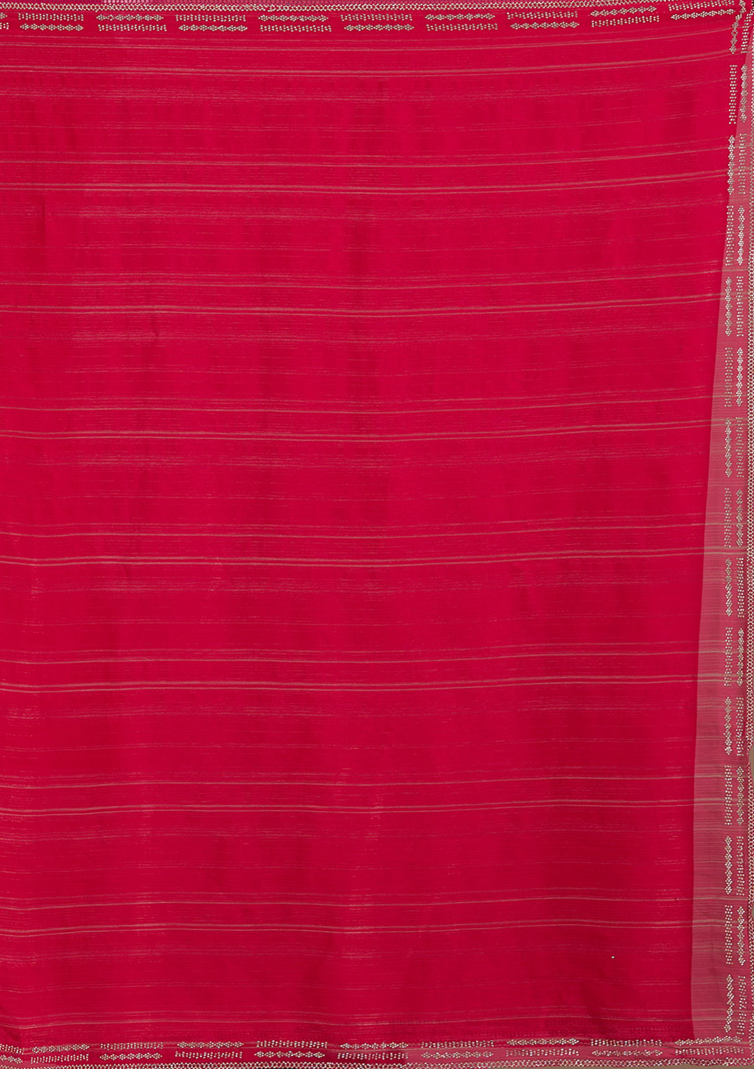 Rani Pink Chiffon Gold Stonework Saree With Matching Blouse Piece