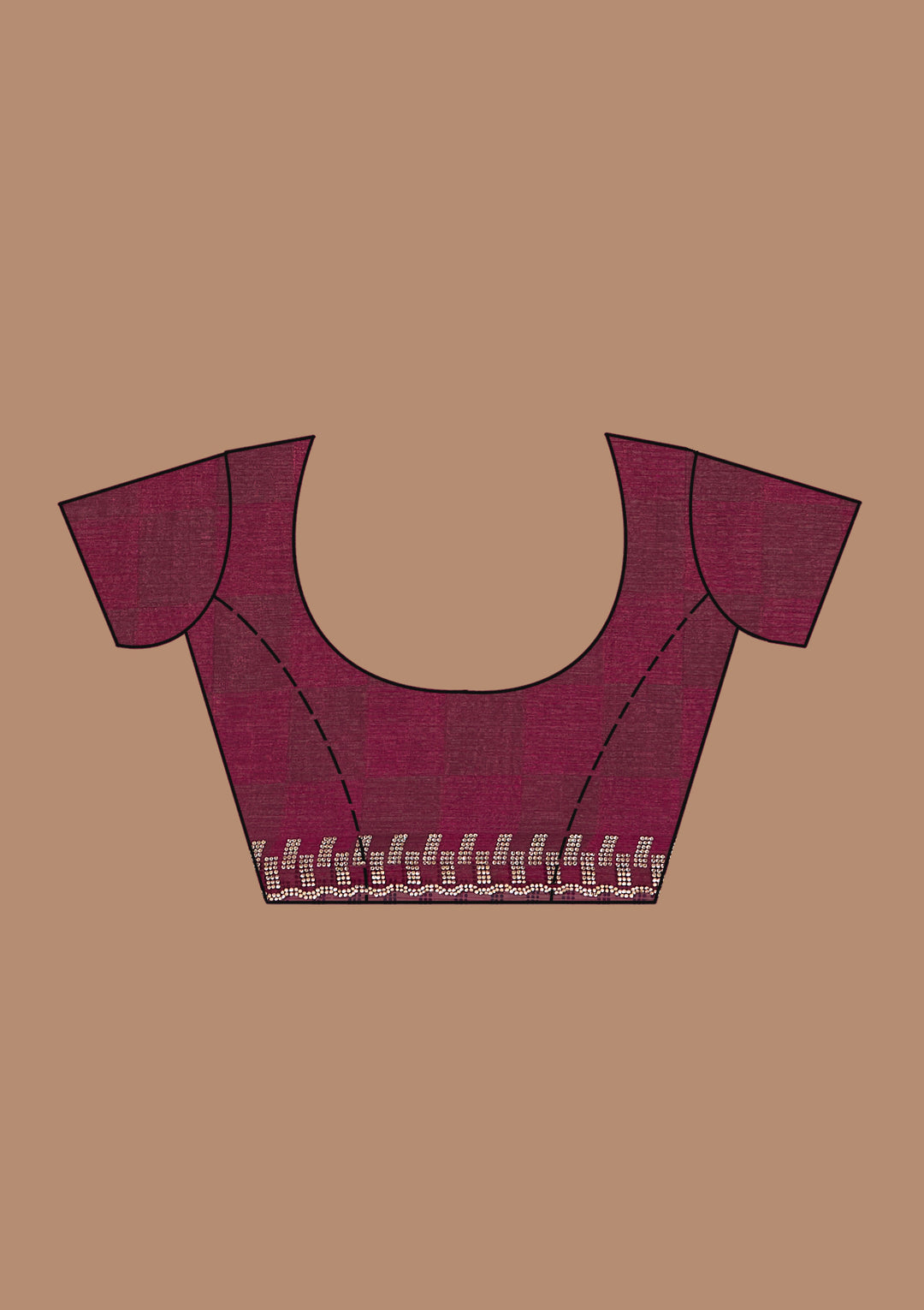 Wine Tissue Gold Stonework Saree With Matching Blouse Piece