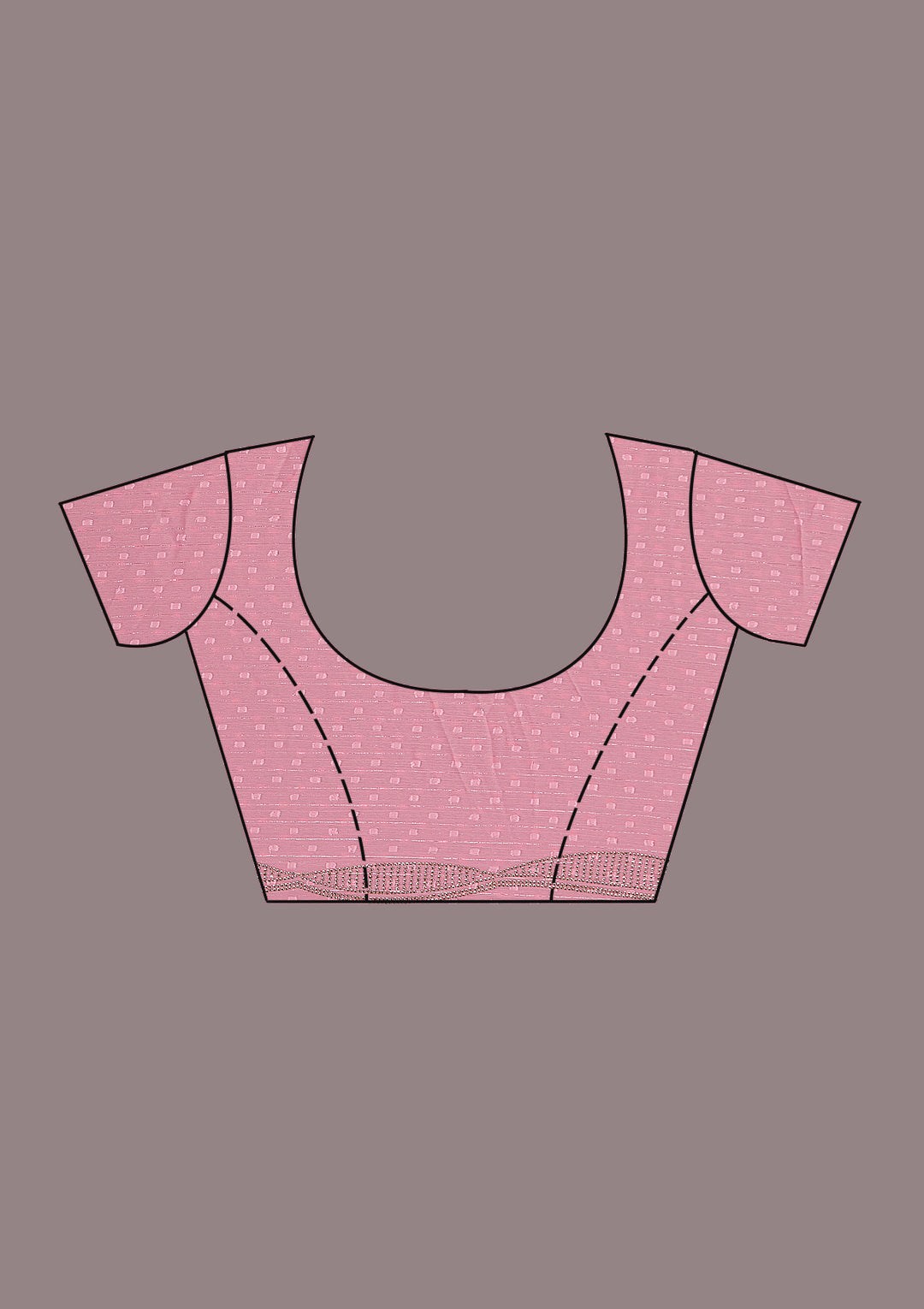 Gajari Pink Stonework (Silver) Chiffon Saree