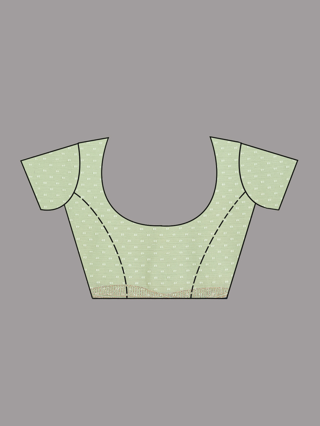 Pista Green Stonework (Silver) Chiffon Saree