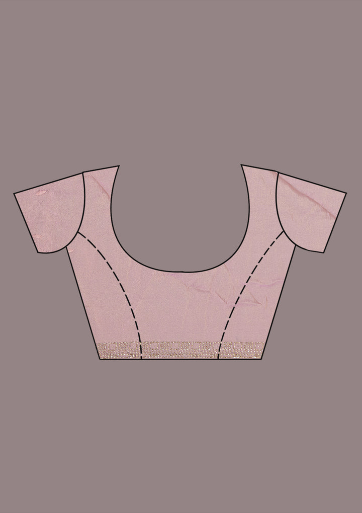 Lavender Tissue Gold Stonework Saree With Matching Blouse Piece
