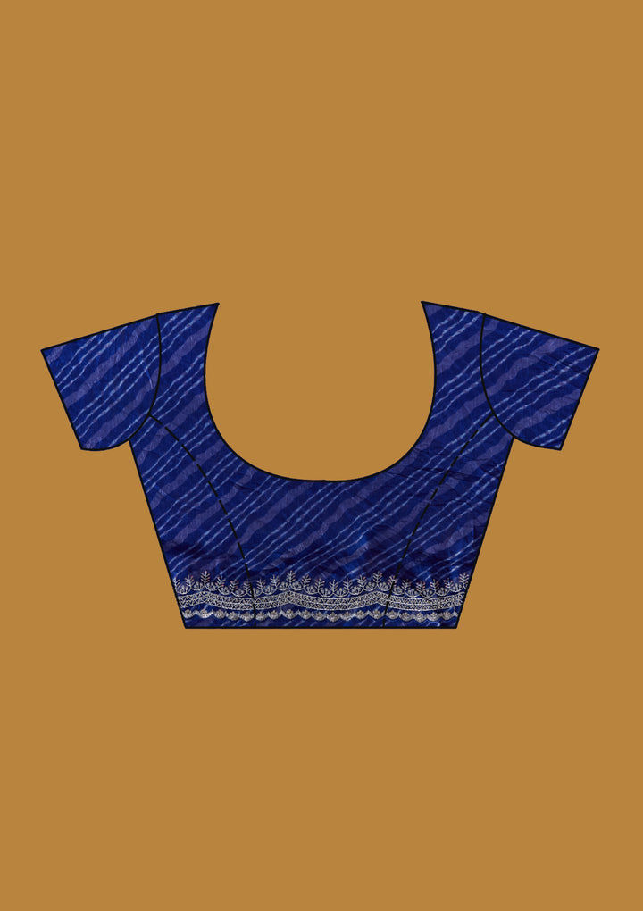 Navy Blue Zariwork (Silver) Organza Saree