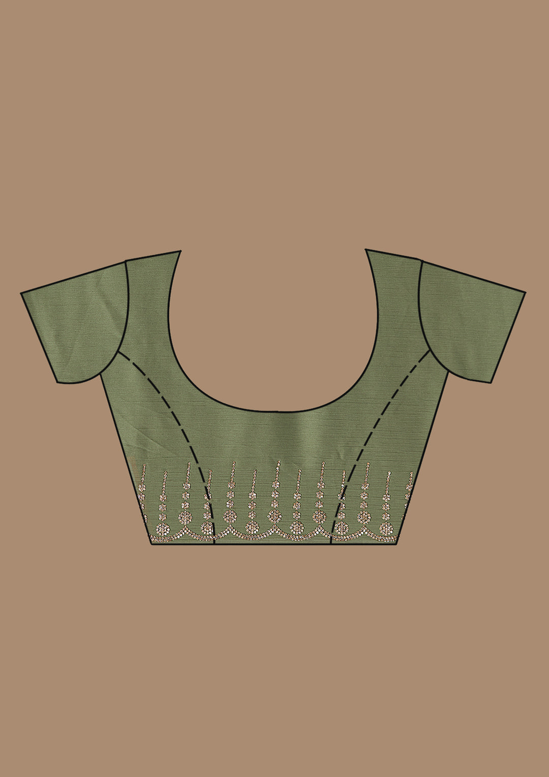 Mehendi Stonework (Gold) Chiffon Saree