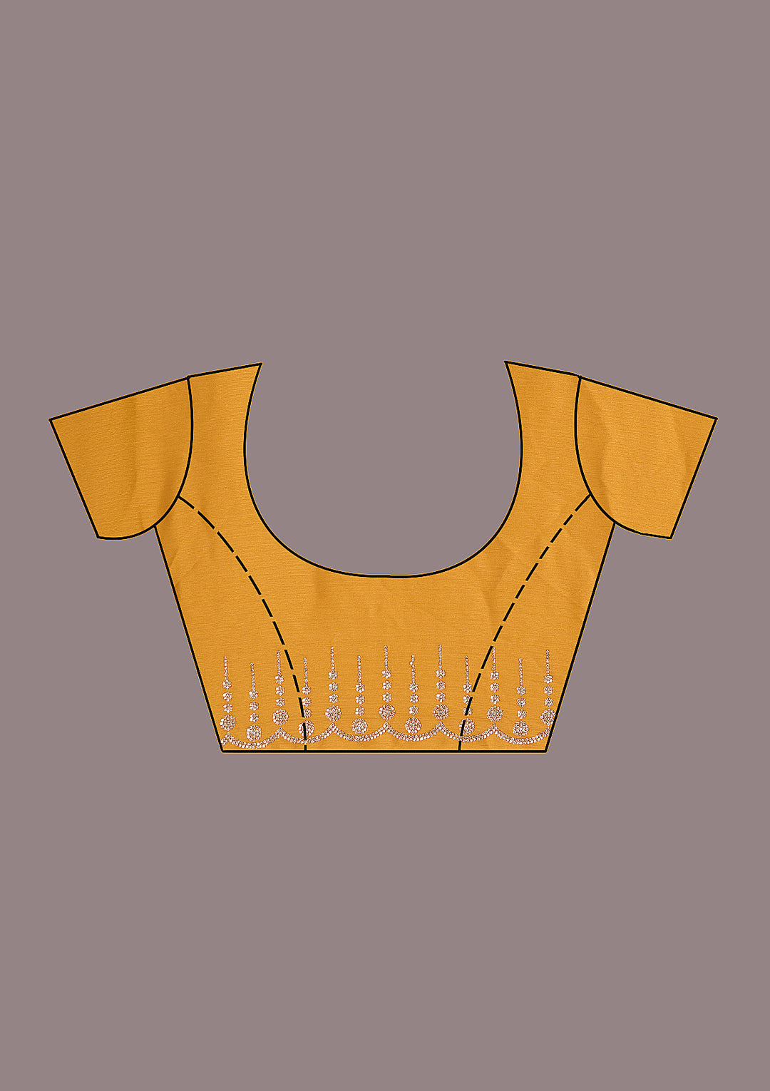 Mustard Stonework (Gold) Chiffon Saree