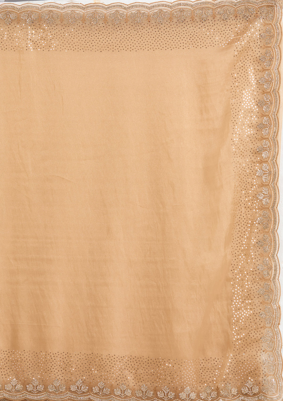 Gold Tissue Gold Stonework Saree With Matching Blouse Piece