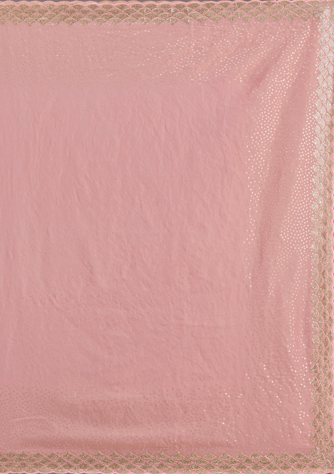 Baby Pink Sequins Tissue Saree