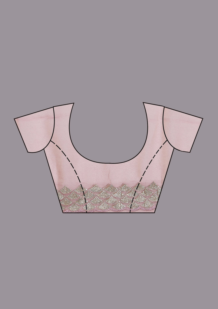 Lavender Sequins Tissue Saree