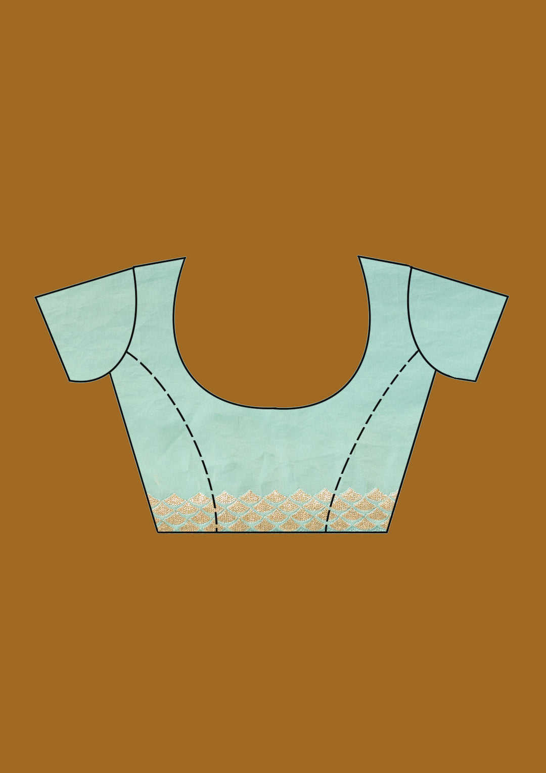 Sea Green Sequins Tissue Saree