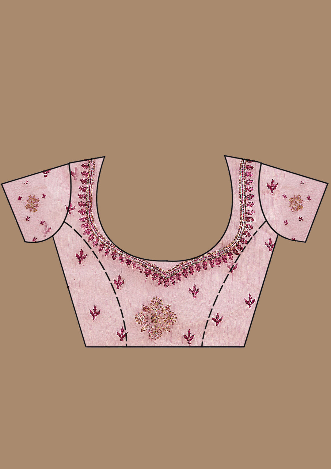 Wine Tissue Antique Zariwork Saree With Matching Blouse Piece