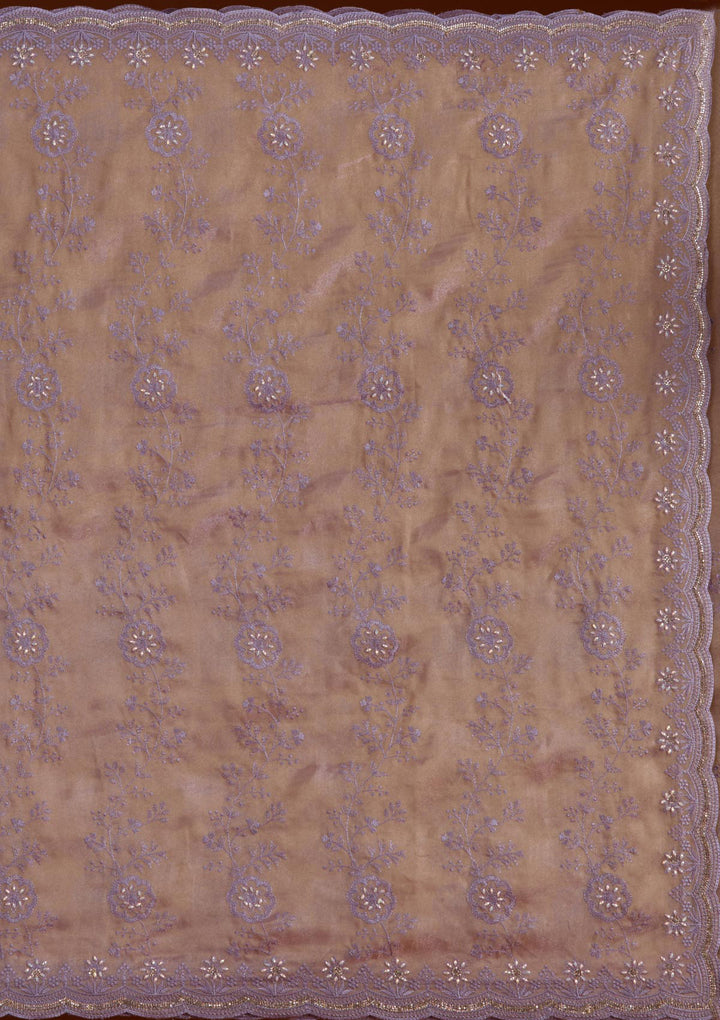 Lavender Threadwork Tissue Saree