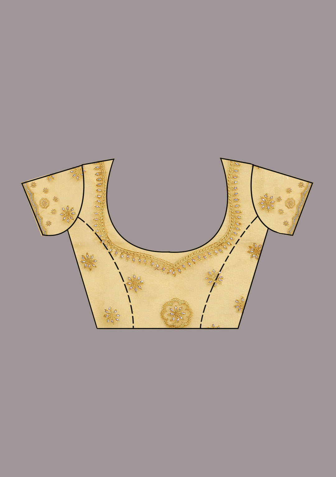 Yellow Threadwork Tissue Saree