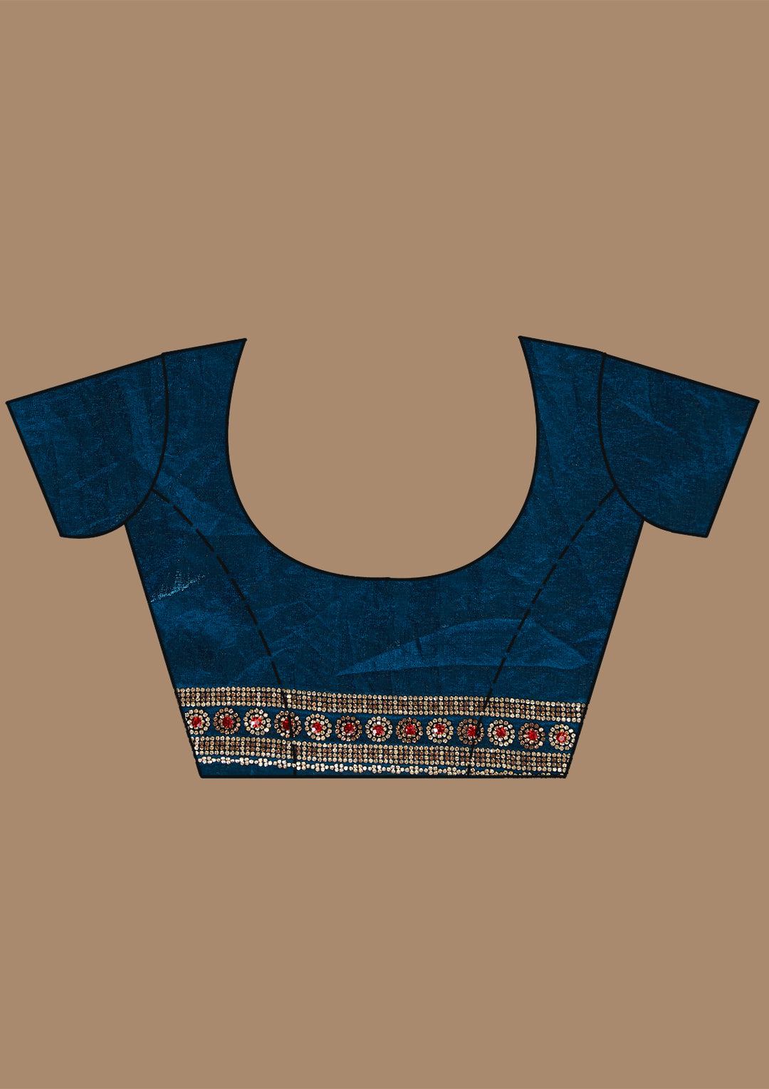 Royal Blue Tissue Gold Stonework Saree With Matching Blouse Piece