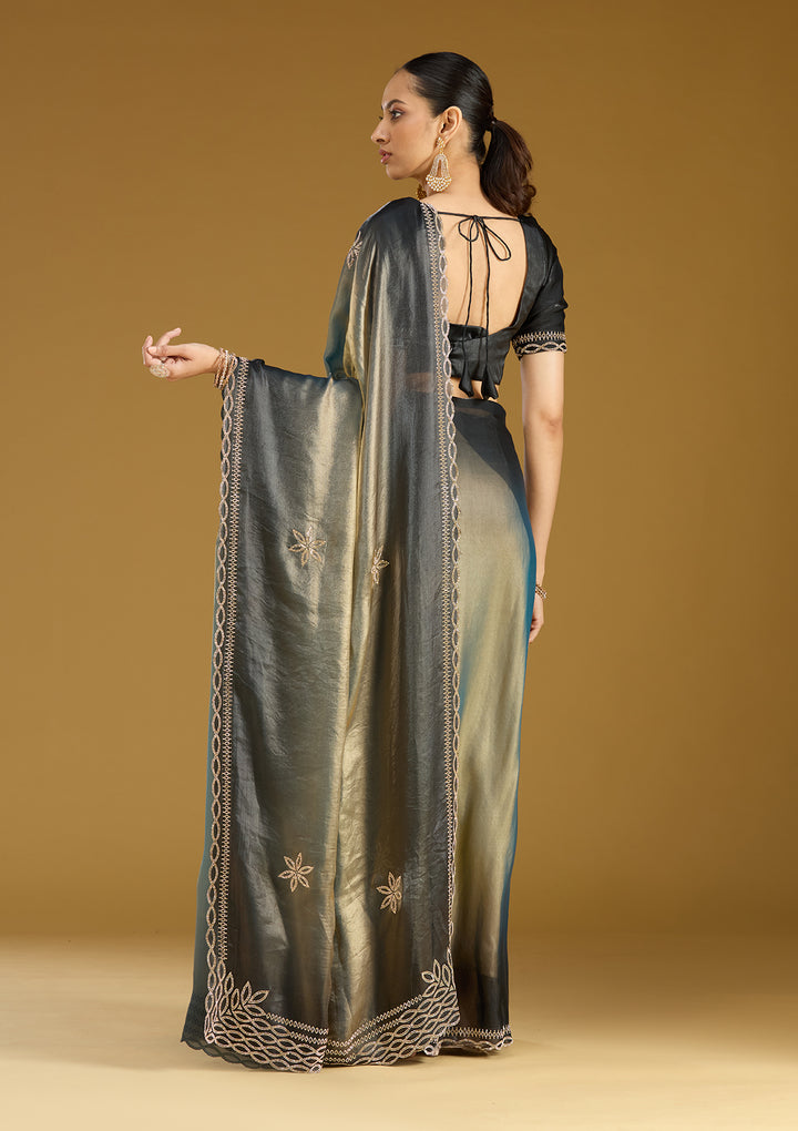 Gold Stonework (Gold) Tissue Saree