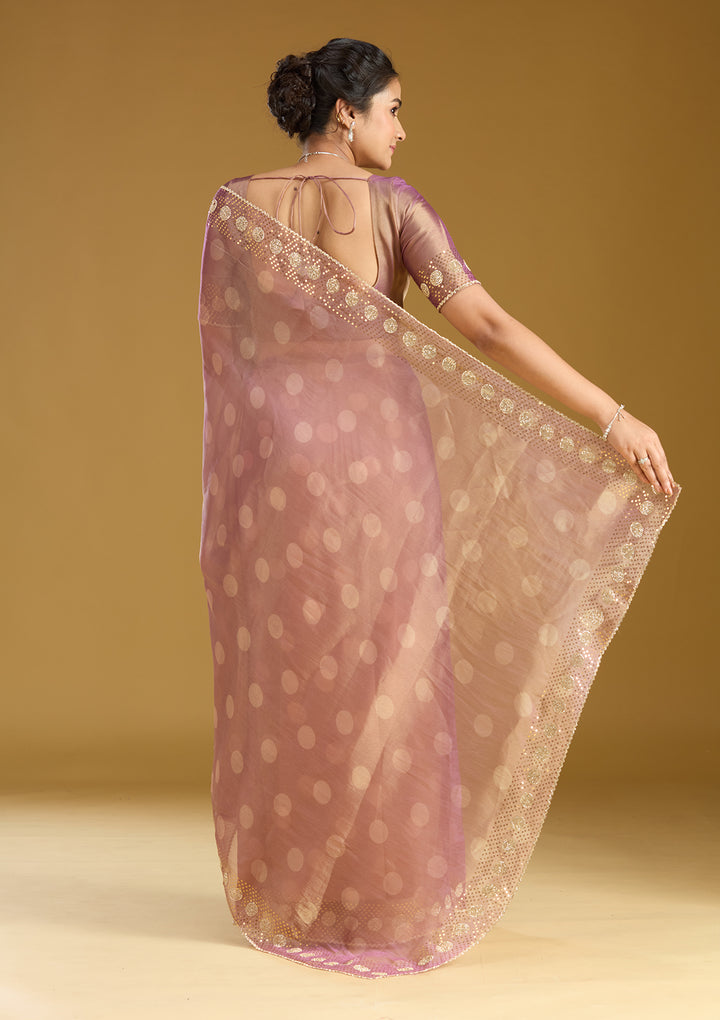 Gold Stonework (Gold) Tissue Saree