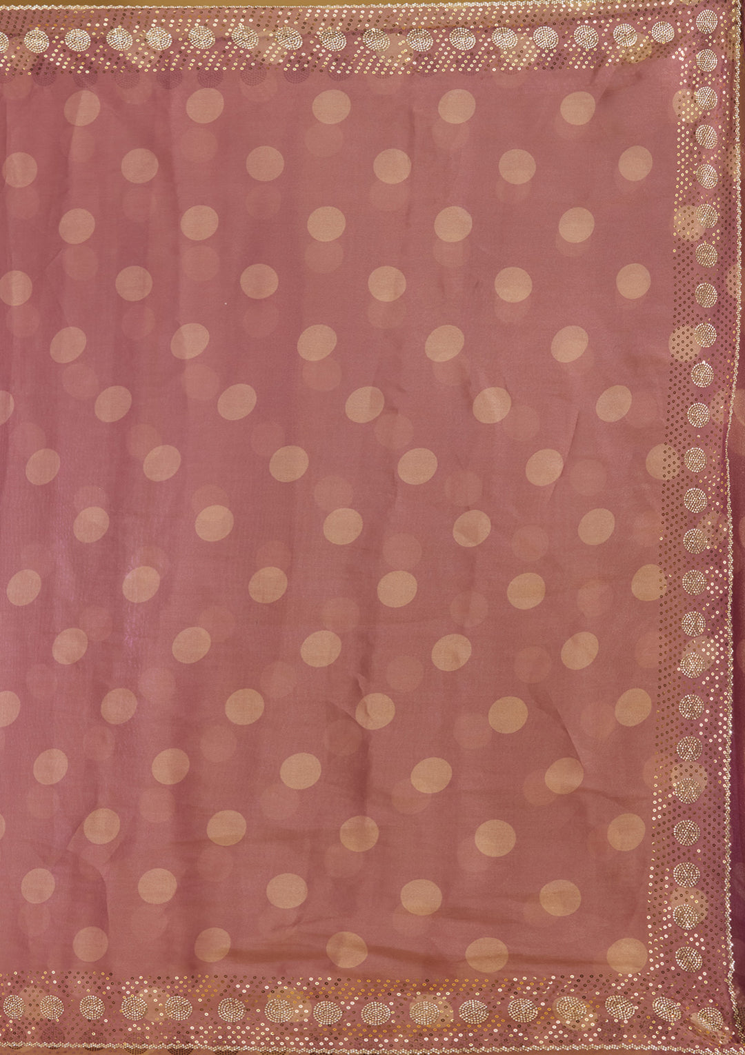 Onion Pink Tissue Floral Gold Stonework Saree With Matching Blouse Piece