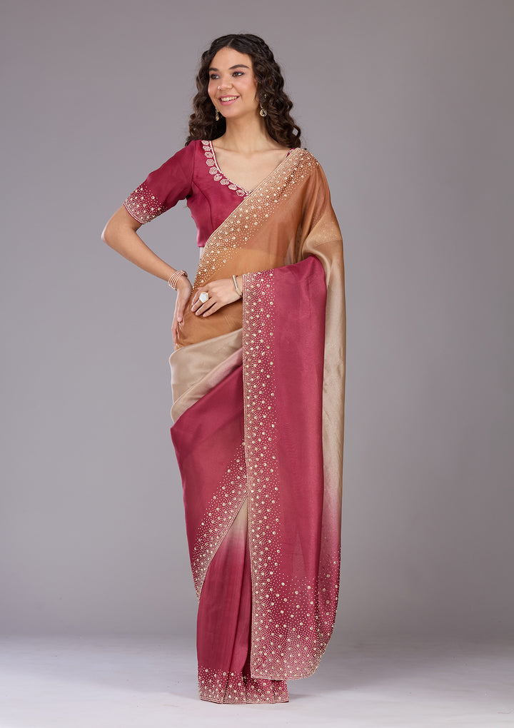 Gold Stonework (Gold) Tissue Saree