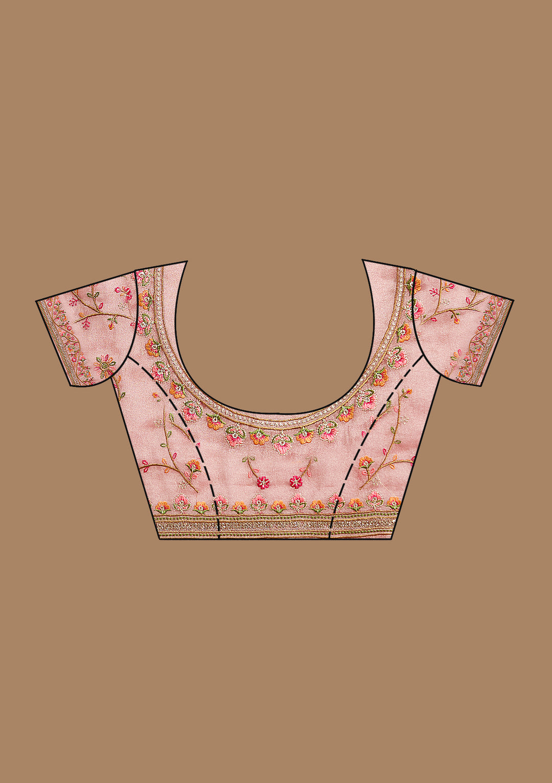 Mauve Threadwork Tissue Saree