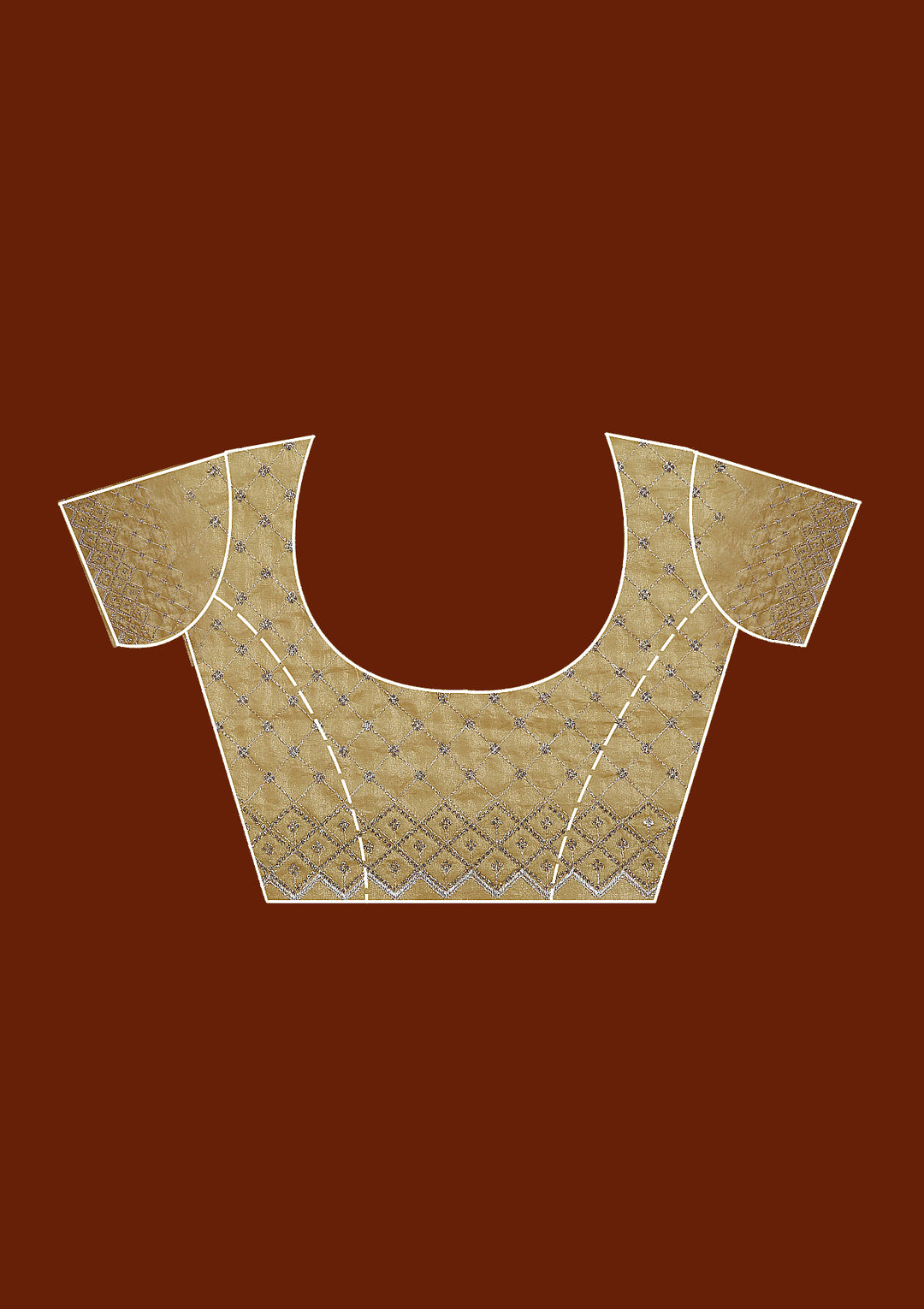 Mehendi Stonework (Silver) Tissue Saree