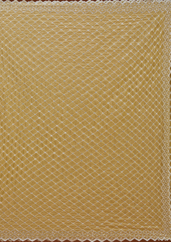 Mehendi Stonework (Silver) Tissue Saree