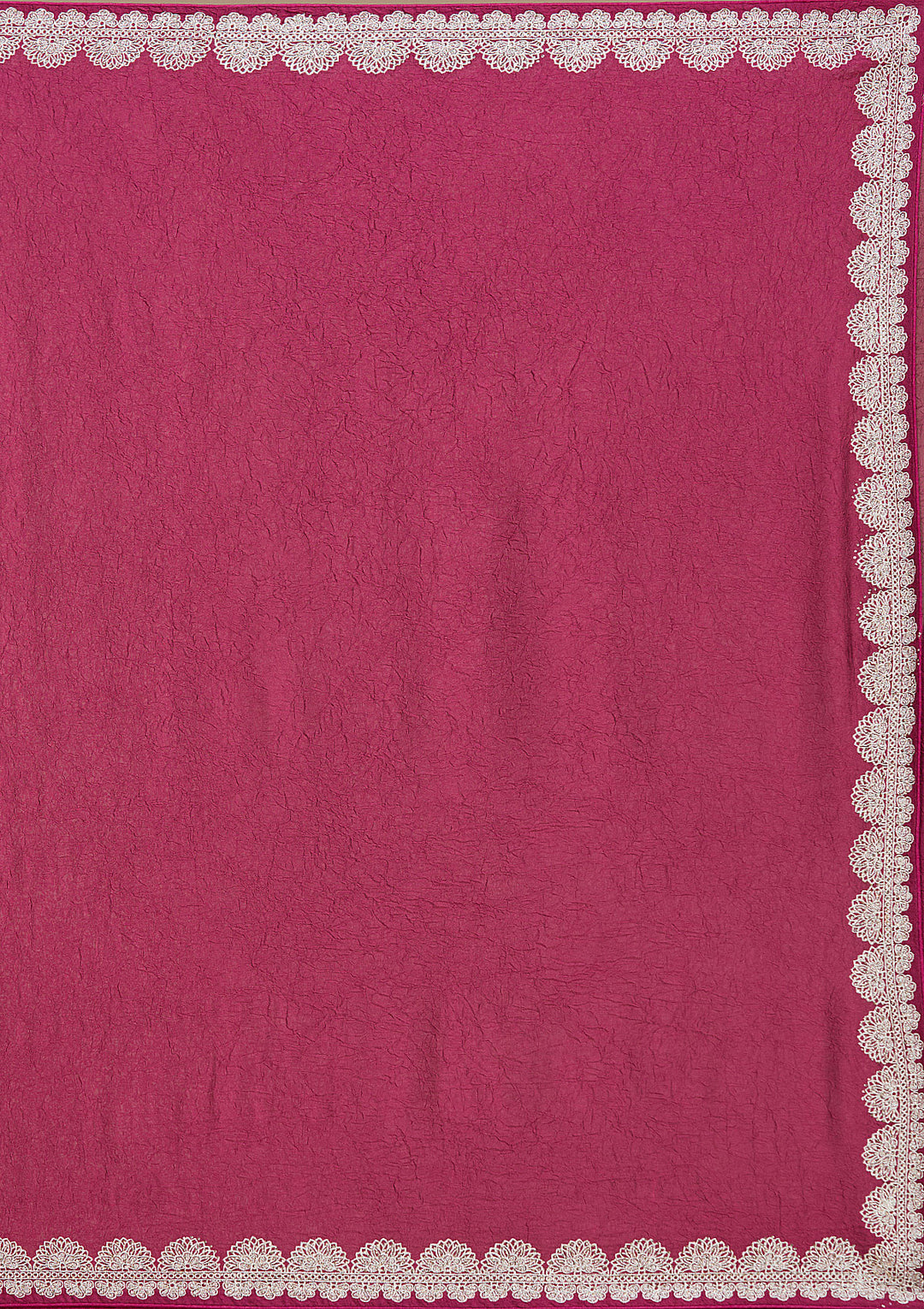 Magenta Pink Soft Raw Silk Silver Zariwork Saree With Matching Blouse Piece