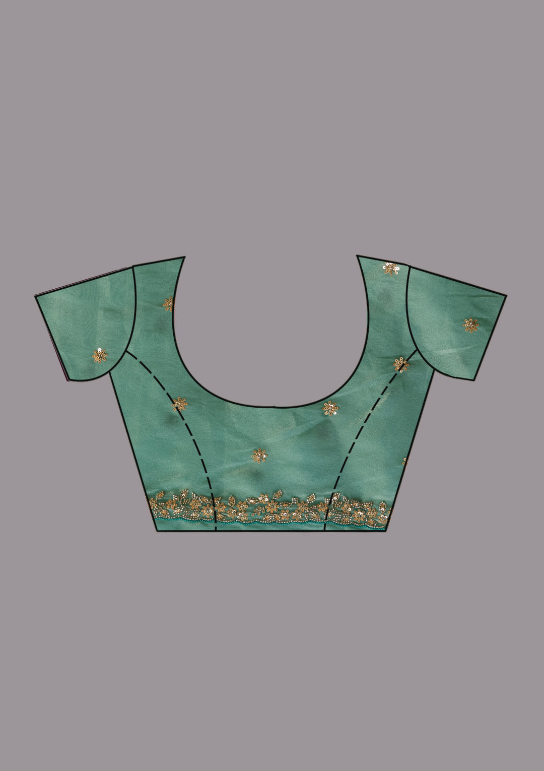 Sea Green Cutdana Tissue Saree