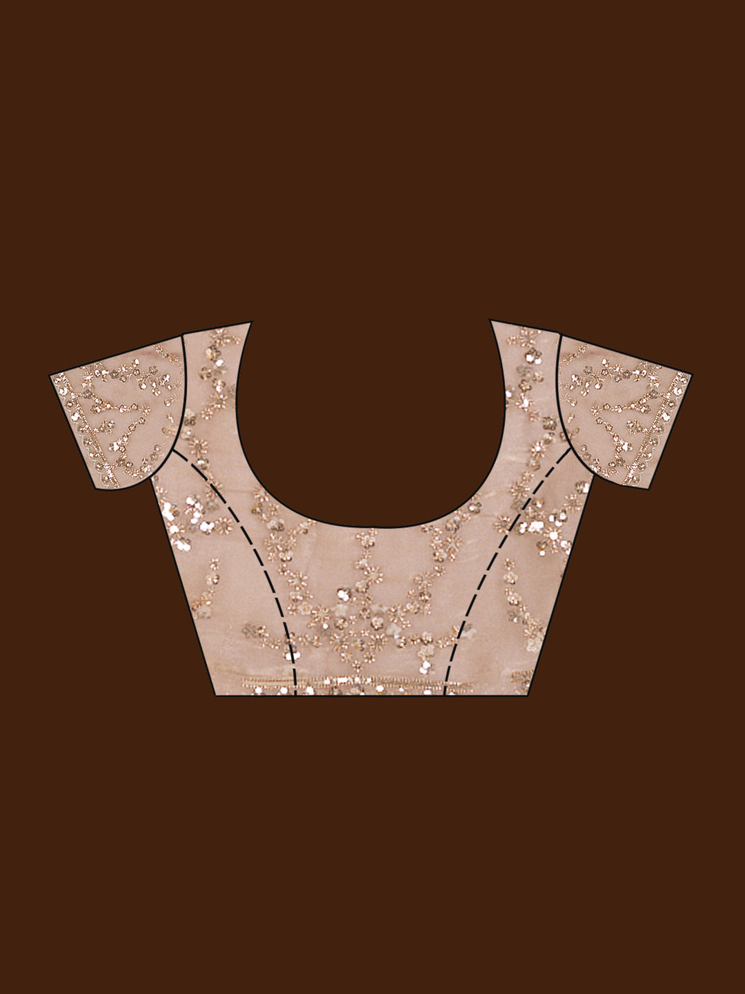 Light Brown Tissue Cutdana Saree With Matching Blouse Piece