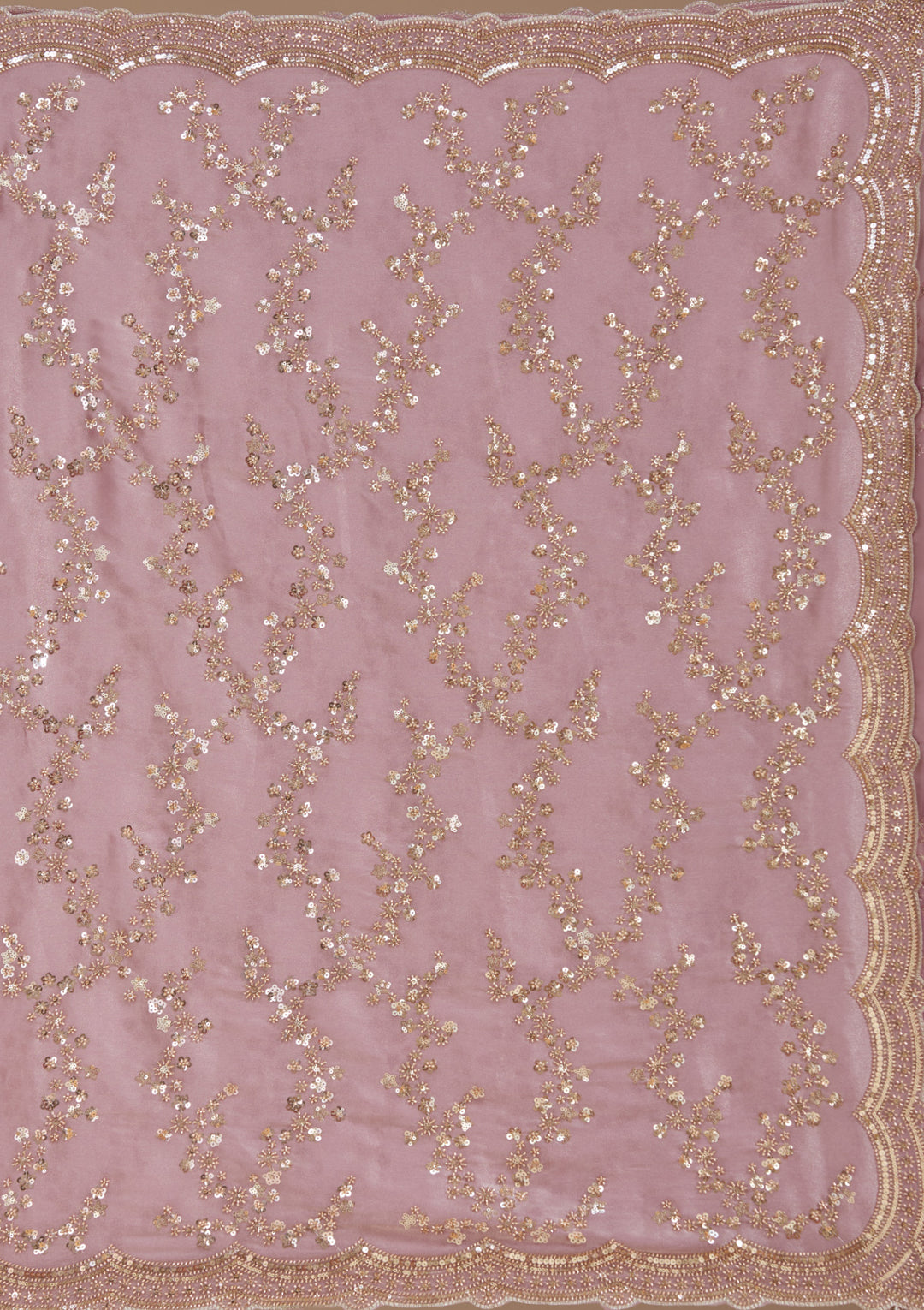 Light Lavender Tissue Cutdana Saree With Matching Blouse Piece