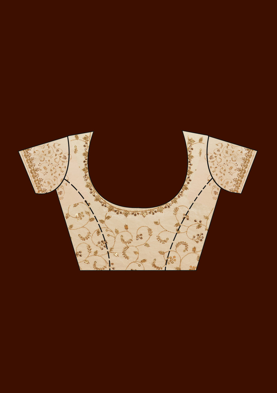 Gold Net Sequins Saree With Matching Blouse Piece