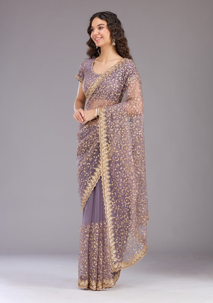 Onion Pink Cutdana Tissue Saree