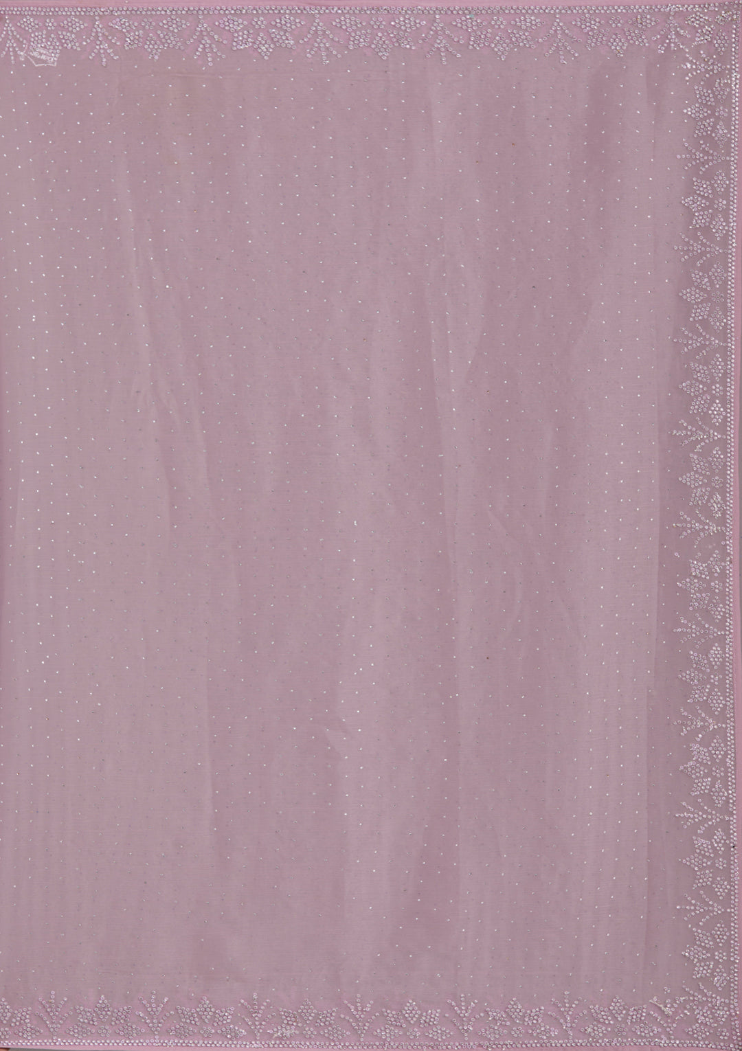 Mauve Chiffon Silver Stonework Saree With Matching Blouse Piece