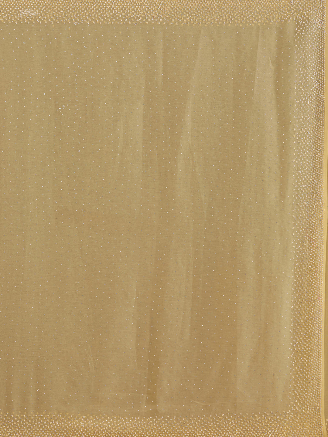 Yellow Chiffon Silver Stonework Saree With Matching Blouse Piece