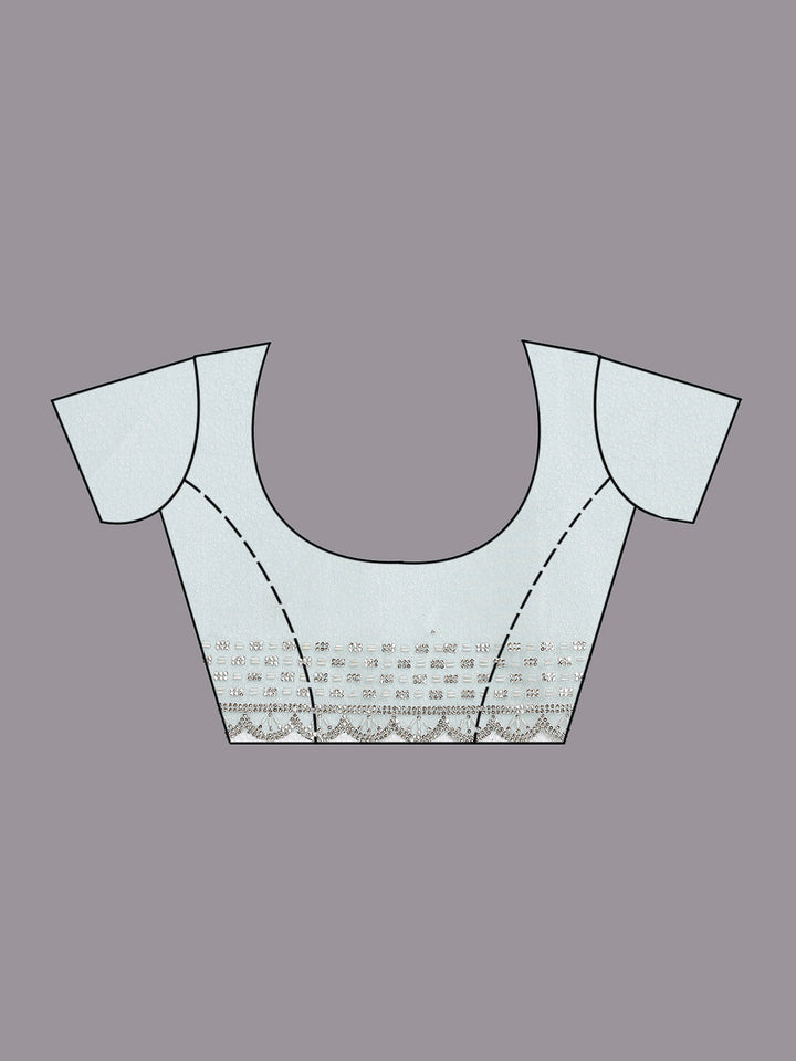 Sea Green Stonework (Gold) Organza Saree