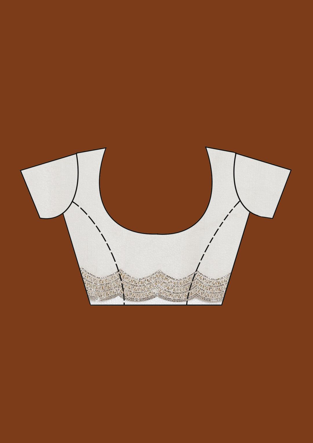 Beige Stonework (Gold) Tissue Saree