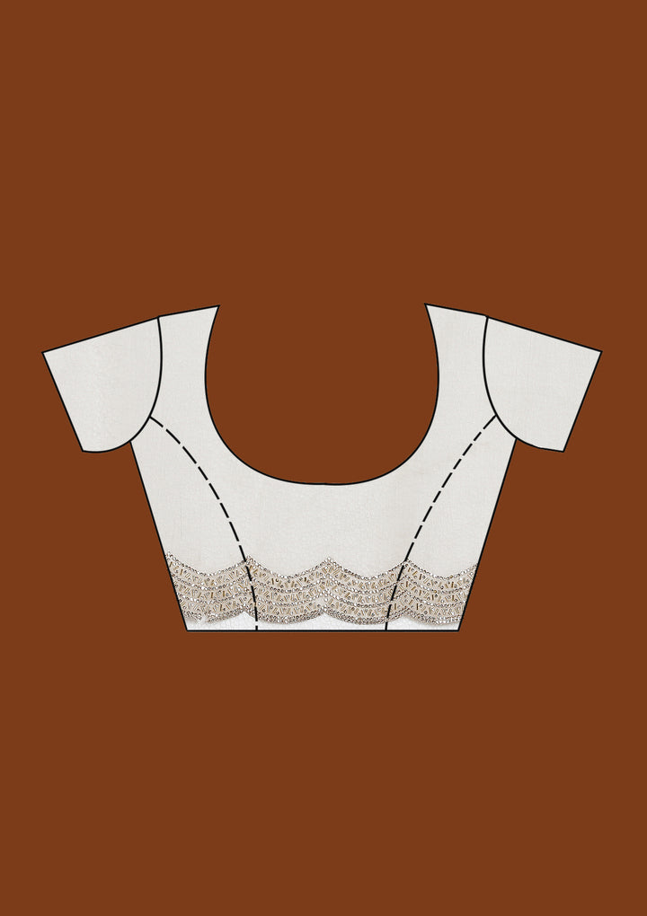 Beige Stonework (Gold) Tissue Saree