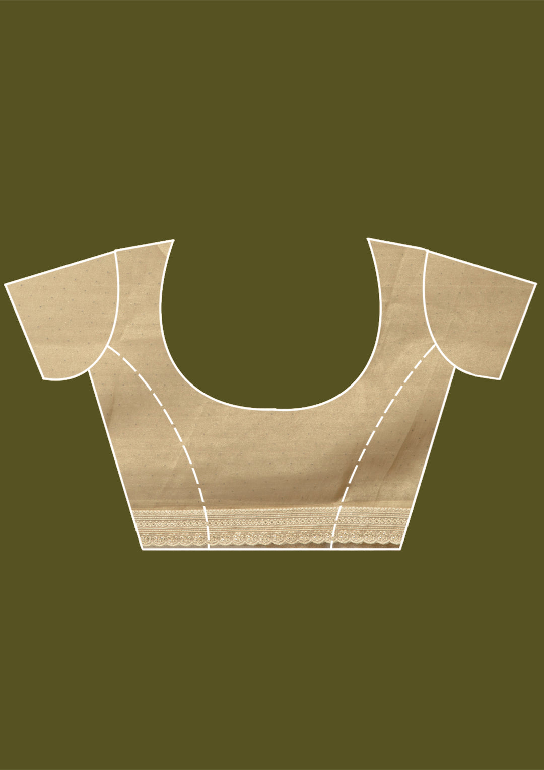 Beige Tissue Gold Zariwork Saree With Matching Blouse Piece