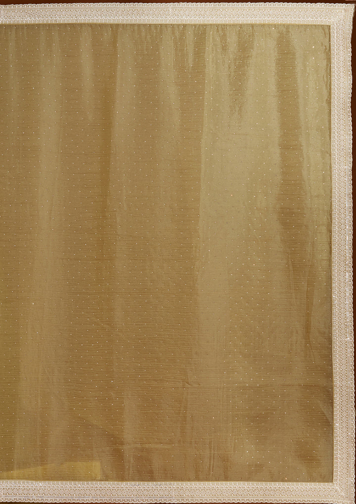 Mehendi Zariwork (Gold) Tissue Saree