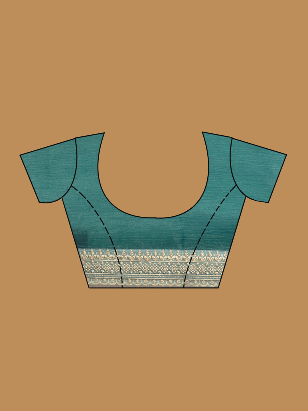 Sky Blue Tissue Gold Zariwork Saree With Matching Blouse Piece