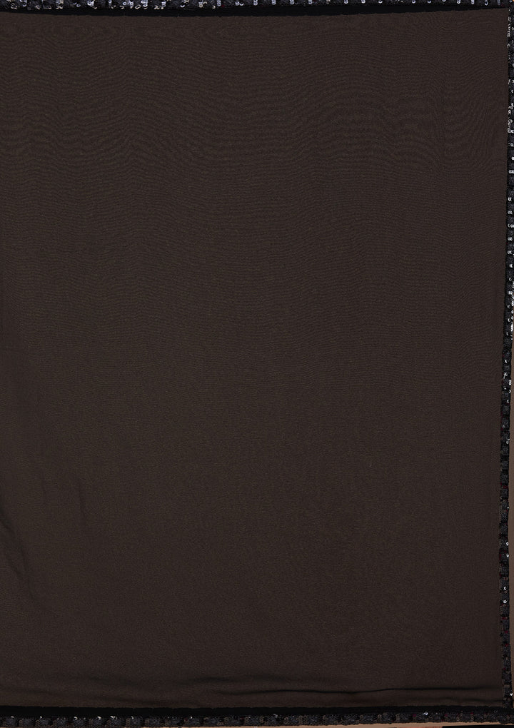 Black Sequins Georgette Saree