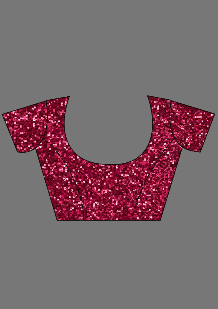 Maroon Sequins Georgette Saree