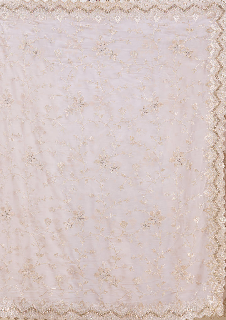 Mauve Zariwork (Gold) Georgette Saree