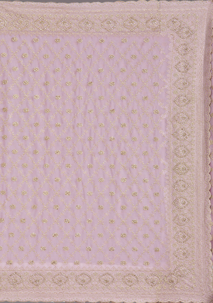 Lavender Zariwork (Gold) Georgette Saree