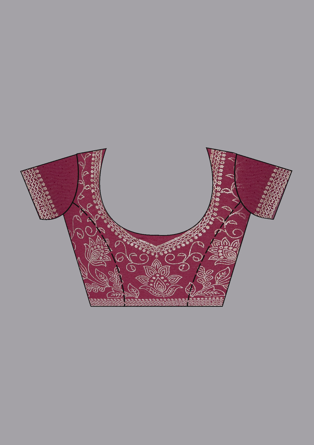 Maroon Georgette Gold Stonework Saree With Matching Blouse Piece
