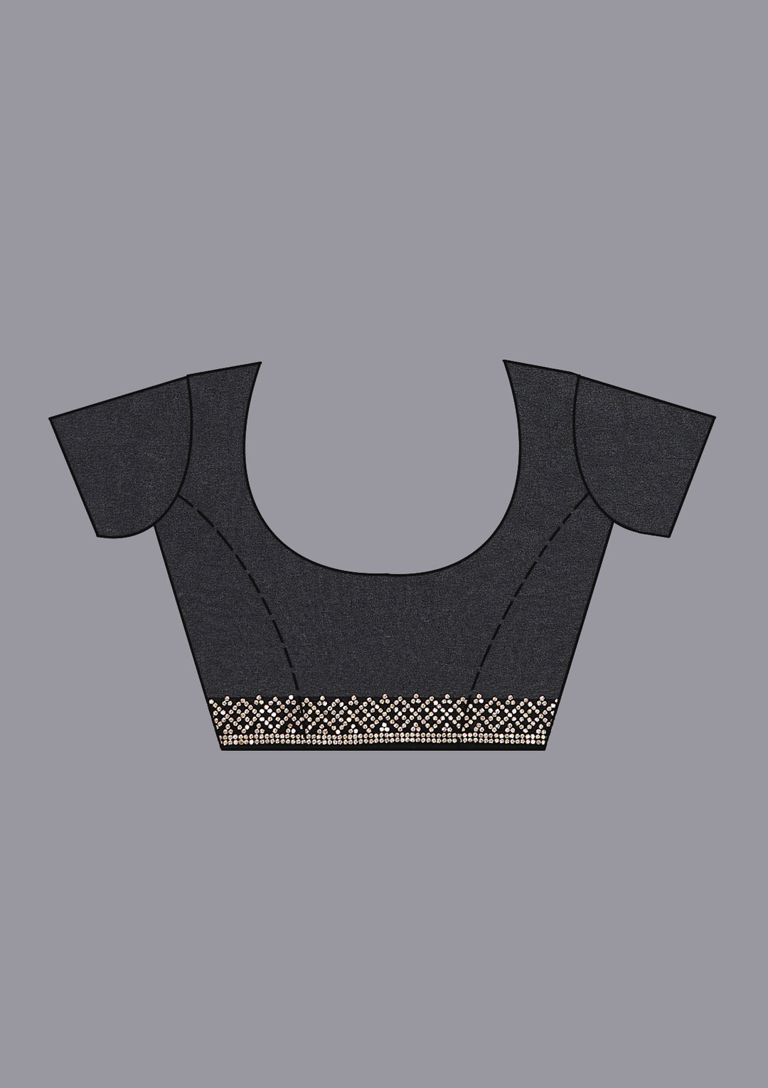 Black Georgette Gold Stonework Saree With Matching Blouse Piece