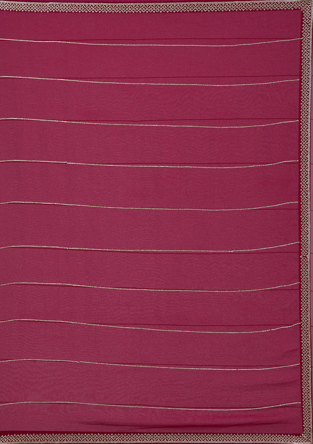 Maroon Georgette Gold Stonework Saree With Matching Blouse Piece
