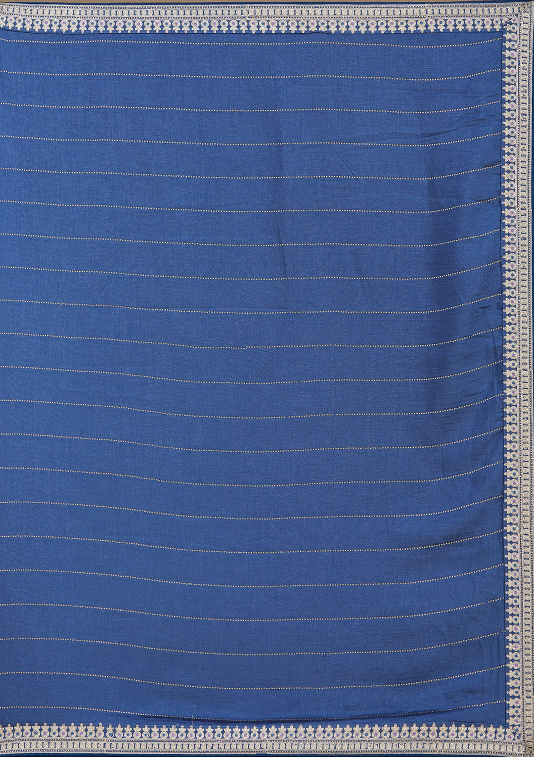 Navy Blue Soft Raw Silk Gold Zariwork Saree With Matching Blouse Piece